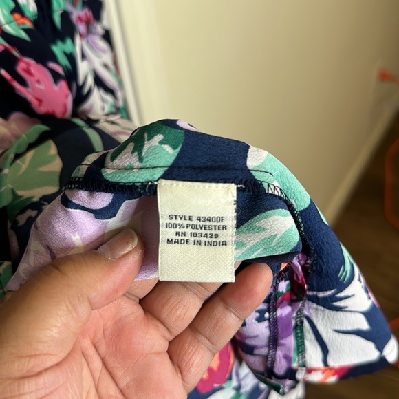 NWOT Caffe Marrakech Sheer Floral Long Sleeve Button Down Oversized Size Large - Picture 5 of 6